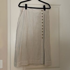 White With Blur Pinstripe Midi Skirt - Madewell